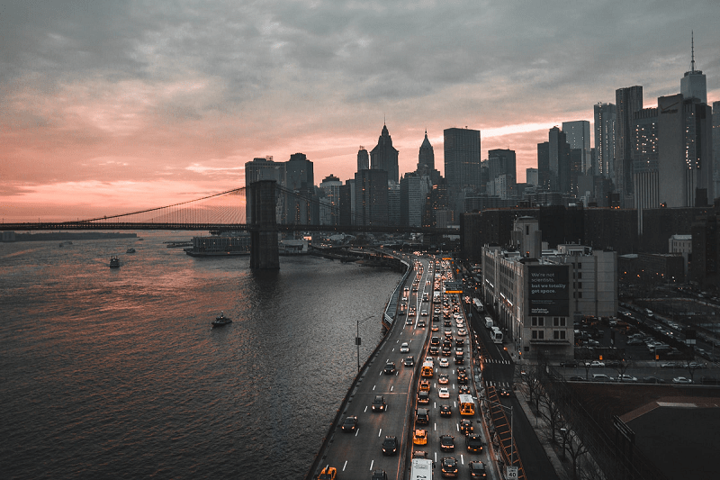 view of city during dawn