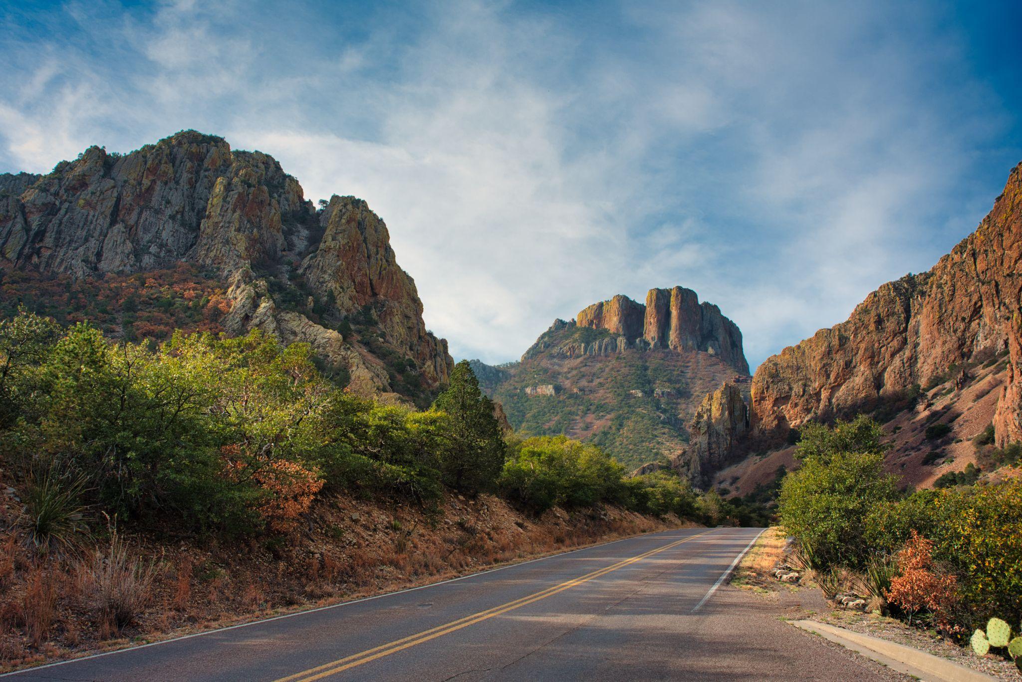 Scenic mountain road in Texas
